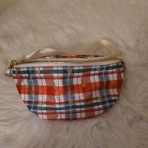 Plaid Women's Bag with Gold Accents
